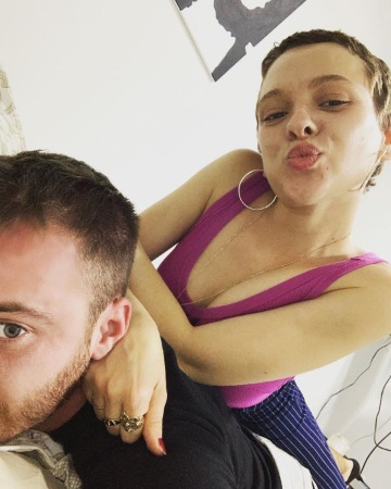 Shira Haas and Daniel posing for the photo.